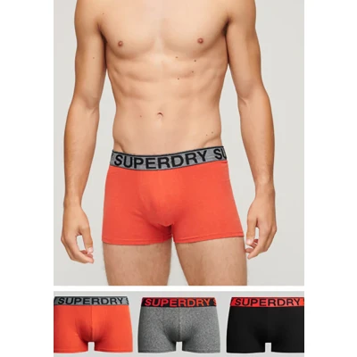 Abbildung von Superdry 3ER Packtriple PACK Logobund Organic Panties, Herren, Größe: Medium, Schwarz grau orange