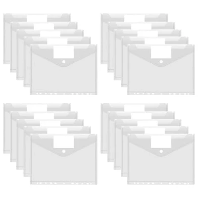 Abbildung von Dokumententasche A4 20 pack Wasserdicht Dokumentenmappe zum Abheften 11 Schnalle und Etikettentasche Transparente Mappe für Dokumente Organisieren