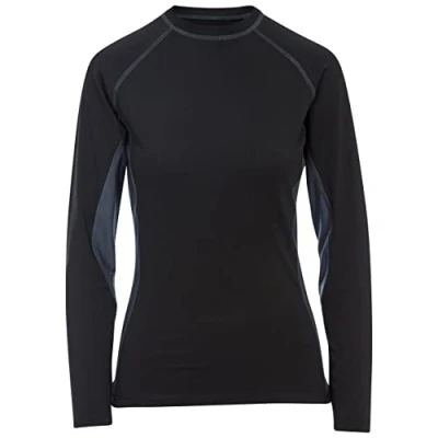Abbildung von Trespass Exploit, Black X, XS, Schnelltrocknendes Langärmliges Baselayer Top für Damen, X Small, Schwarz