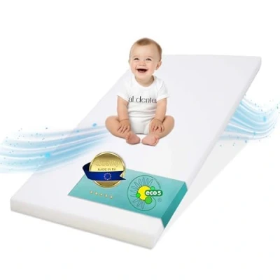 Abbildung von Best For Kids Kindermatratze 70x140 klappbare Babybettmatratze Kinder Rollmatratze Reisebett Schaumstoffmatratze Kinderbettmatratze mit Mikrofaserbezug (Weiß)