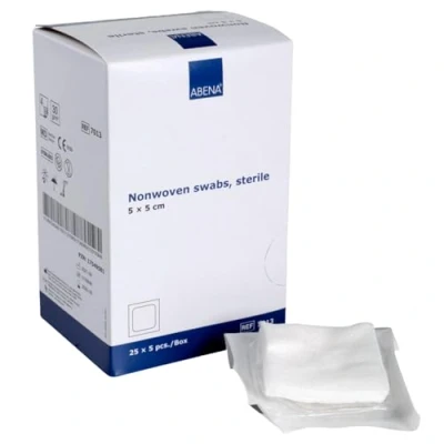 Abbildung von ABENA Kompressen 125 Stück, nicht gewebt, STERIL ULTRASOFT Wundauflagen, 4 lagig, 5 x cm, Mullkompressen, verpackt Stück