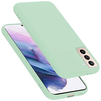 Abbildung von Cadorabo Hülle kompatibel mit Samsung Galaxy S22 Silikon Handyhülle für Case aus flüssigem stoßfeste dünne TPU Schutzhülle Liquid HELL GRÜN