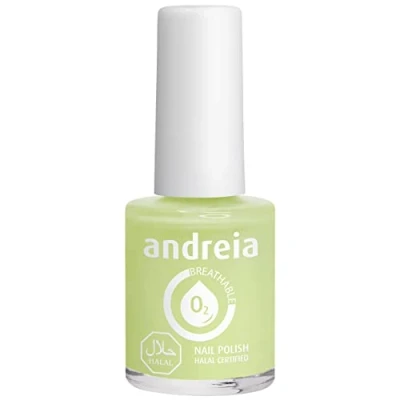 Abbildung von Andreia Nagellack Halal Atmungsaktiv Luft Wasser Durchlässig Ungiftig Farbintensiv Naturkosmetik Farbe B4 Grün Blautöne 10.5 ml