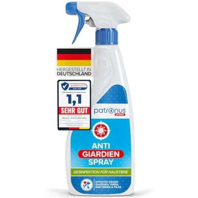 Abbildung von Patronus Giardien Spray speziell für Hund &amp; Katze 500ml Hygiene Haustiere als Desinfektionsmittel Oberflächen gegen Viren, Bakterien Pilze hochwirksam hautschonend