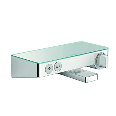 Abbildung von hansgrohe ShowerTablet Select 300 Aufputz Wannenthermostat, für 2 Funktionen, Weiß/Chrom