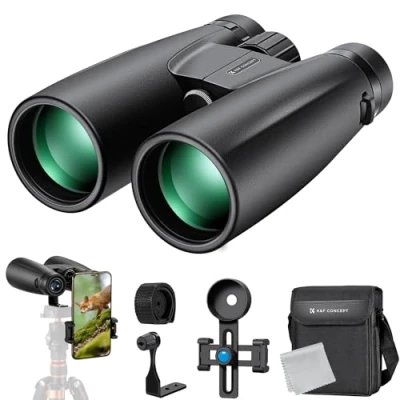 Abbildung von K&amp;F Concept Fernglas Erwachsene 12 * 50 HD Ferngläser Schwarz BAK4 mit Handyhalterung und Stativumbauhalterung für Vogelbeobachtung, Jagd, Wandern, Sightseeing