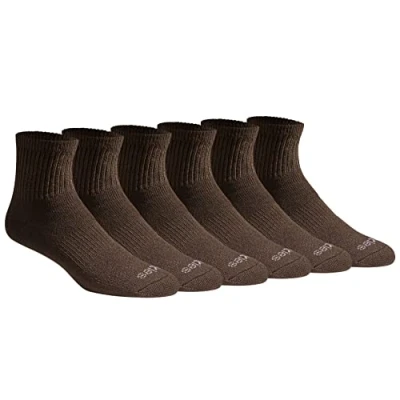 Abbildung von Dickies Herren Dri Tech Moisture Control Quarter Socken Multipack, Essential Worker Braun (6 Paar), Shoe Size: 6 12