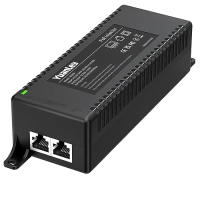 Abbildung von YuanLey Gigabit PoE Injector 60W, Injektor Konvertiert Nicht in Netzwerk, 802.3bt/at/af, 10/100/1000Mbps Adapter Plug &amp; Play, Entfernungen bis zu 325 Feet, Wandmontage