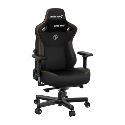 Abbildung von Anda Seat Kaiser 3 Großer Gaming Stuhl Ergonomischer schwarzer PVC Leder für Erwachsene, neigbarer Büro und Sitz, Gamer mit magnetischem Nackenkissen &amp; Lendenwirbelstütze