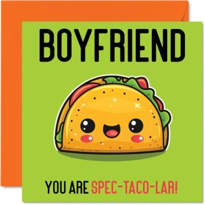 Abbildung von Stuff4 Geburtstagskarte für Freund Spec Taco lar lustige Happy Birthday Karte von Freundin, Partner Geburtstagsgeschenke, 145 mm x mm, Witz Grußkarten Männer und Ihn