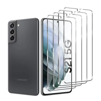 Abbildung von Ljietr 3+3 Stück Schutzfolie für Samsung Galaxy S21 5G Panzer Schutz Glas, 3 Panzerfolie und Kamera Schutzglas, HD Displayschutzfolie, 9H Härte