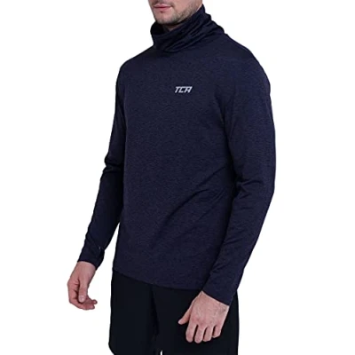 Abbildung von TCA Herren Warm Up Trichterhals Thermo Laufshirt Dunkelblau, XL