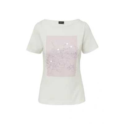 Abbildung von s.Oliver Black Label Tshirt print, Damen, Größe: 38, Weiß rosa