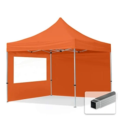 Abbildung von TOOLPORT Faltpavillon Faltzelt Pavillon 3x3m 2 Seitenteile Aluminium 32mm Partyzelt 700N orange