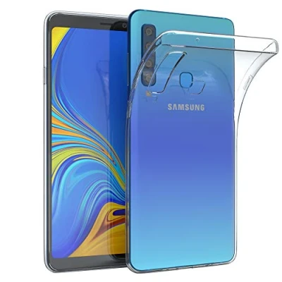 Abbildung von EAZY CASE Hülle kompatibel mit Samsung Galaxy A9 (2018) Schutzhülle Silikon, Ultra dünn, Slimcover, Handyhülle, Silikonhülle, Backcover, Durchsichtig, Klar Transparent