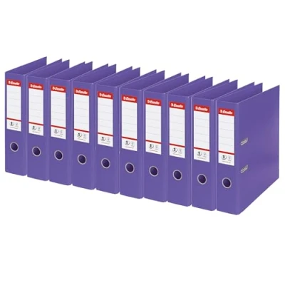 Abbildung von Esselte Ordner breit, DIN A4, 10er Pack, 7,5 cm Rückenbreite, Kunststoff Ordner, Lila / Violett, Vivida, 811530