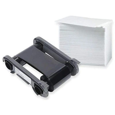 Abbildung von Karteo Evolis Primacy Zenius Farbband schwarz [ RCT023NAA ] Paket mit 100 Plastikkarten