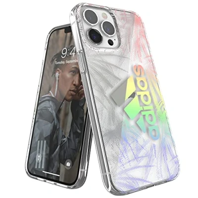 Abbildung von adidas Sports Hülle Entwickelt für iPhone 13 Pro Max 6.7, Fallgeprüfte Hüllen, stoßfeste erhöhte Kanten, Original Schutzhülle, Holografische Palme
