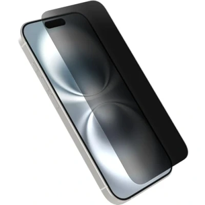 Abbildung von OtterBox Premium Pro Privacy Guard Glass Displayschutz für iPhone 16, gehärtetes Glas, überragender Kratzschutz, übersteht Stürze bis zu 1.8m, Keine Einzelhandelsverpackung