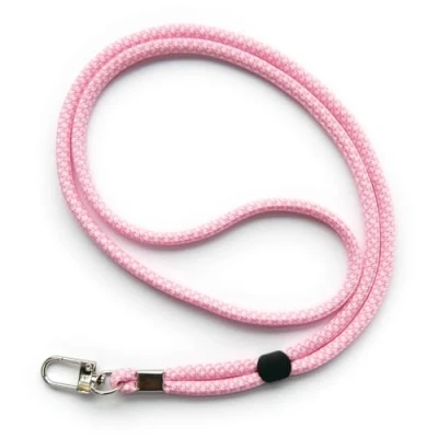 Abbildung von trage.band® langes verstellbares Trageband/Umhängeband mit Karabinerhaken, weiß rosa