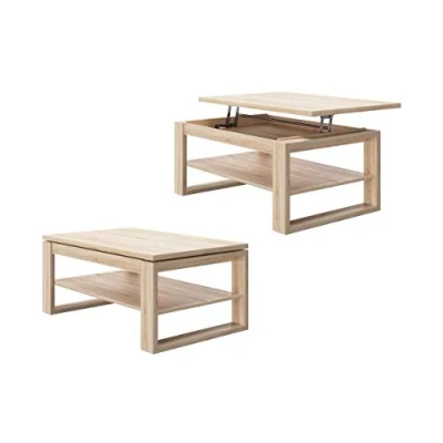 Abbildung von All4All Couchtisch Nico Kaffeetisch Wohnzimmertisch Laptoptisch Sofatisch ausziehbar ausklappbar 100x60cm 05 Sonoma Eiche