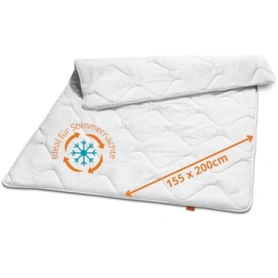 Abbildung von sleepling Ultra leichte Sommerdecke 155 x 200 cm, Sommer Bettdecke leicht, dünne Sommerbettdecke aus 100% Mikrofaser, Ökotex 100, waschbar 60 Grad