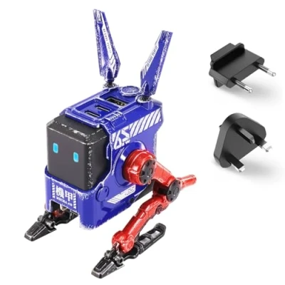 Abbildung von GravaStar Alpha 65W USB C Ladegerät Robot GaN Charger Netzteil 3 Port Schnellladegerät für IOS, Steam Deck (blau)