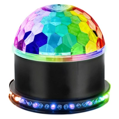 Abbildung von Showlite Discolicht PBM 9 Mini Party Ball, LED fest integriert, Farbwechsler, kleine Discokugel für Party, Bar, mobile DJs