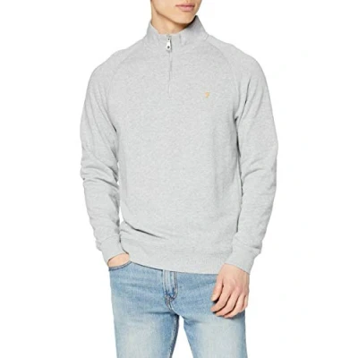 Abbildung von Farah JIM 1/4 Sweatshirt, Herren, Größe: Large, Light grey marl