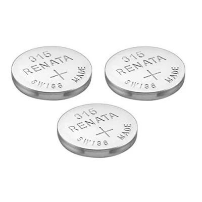 Abbildung von 3 x Renata 315 Uhrenbatterie, Swiss Made, Silberoxid, 1,5 V (SR716SW)