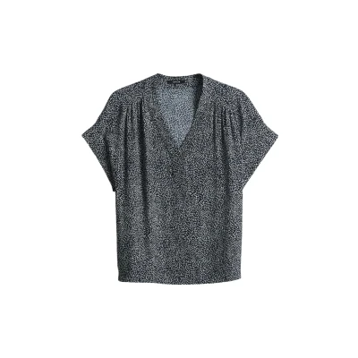 Abbildung von OPUS Relaxed FIT Print Bluse, Damen, Größe: 44, Coal blue