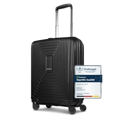 Abbildung von REDOLZ Hartschalen Handgepäck Koffer Kleiner Trolley 40 x 23 55 cm mit Dehnfalte erweiterbar um 5 aus hochwertigem, leichtem Polypropylen Material Ultra leicht nur 2,9 kg (Essentials 14)