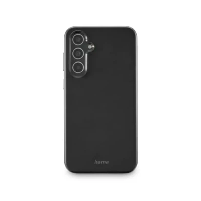 Abbildung von Hama Hülle für Samsung Galaxy S23 FE (Kunstleder, Metall, elegante Handyhülle Rückseite, extra Schutz Kamera und Display, Wireless Charging kompatibel, weich, recycelt) schwarz