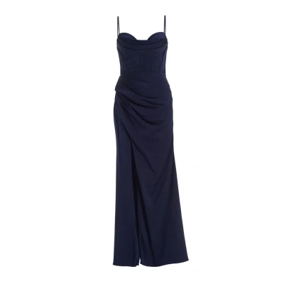 Abbildung von Swing MIT Drapierung UND Beinschlitz Ballkleid, Damen, Größe: 34, Navy