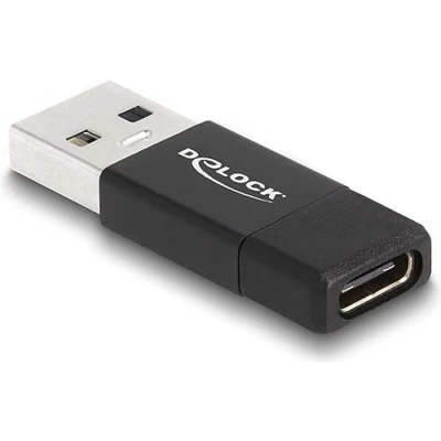Abbildung von DeLOCK USB 3.2 Gen 2 Adapter Typ A Stecker zu Type C Buchse schwarz