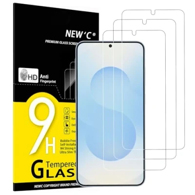 Abbildung von NEW&#039;C 3 Stück, Panzer Schutz Glas für Samsung Galaxy S25 Plus/ S25+, Frei von Kratzern, 9H Härte, HD Displayschutzfolie, Ultra klar, Ultrabeständig