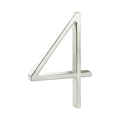 Abbildung von HASWARE Schwebendes Hausnummernschild: 5 Zoll (12cm) modernes Türschild auffällig für Straßennummern (4, Silber)