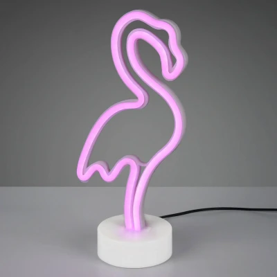 Abbildung von Reality Leuchten LED Tischleuchte Flamingo R55240101, Fuß Kunststoff weiß, inkl. 1.8 Watt pink