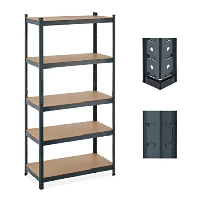 Abbildung von Relaxdays Schwerlastregal, 5 Ebenen, HBT 180x90x45 cm, 875 kg Tragkraft, Lagerregal, Keller &amp; Garage, Metall, anthrazit