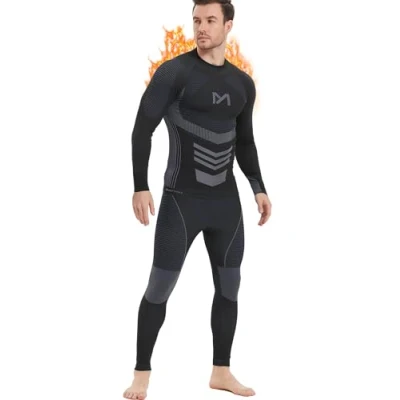 Abbildung von MEETYOO Thermounterwäsche Set Herren, Innenfleece Lange Funktionsunterwäsche Atmungsaktiv Winter Skiunterwäsche Sport Kompressionsanzug für Workout Skifahren Laufen Radsport Wandern