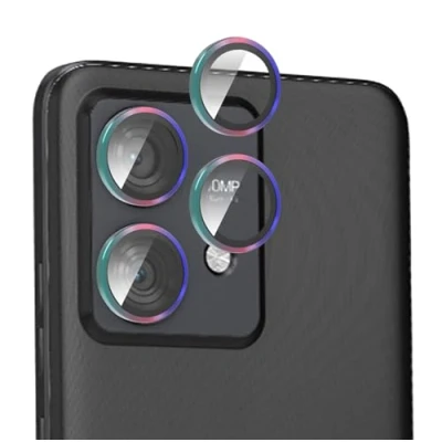 Abbildung von GIOPUEY [Kompletter Schutz Kameraschutz Kompatibel mit Motorola Edge 40 Neo, [Doppelter Schutz] Metall Ring + Schutzglas, Colorful