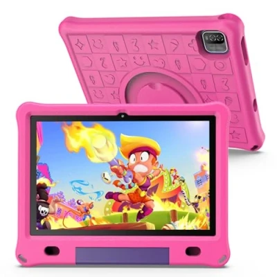 Abbildung von PRITOM Android 12 Tablet for Kids, 10 Inch IPS HD Large Screen, 3GB+64GB, Pre Installed Kids Software IWAWa, Control Learning Game Education Apps, WiFi with Child Safe Case