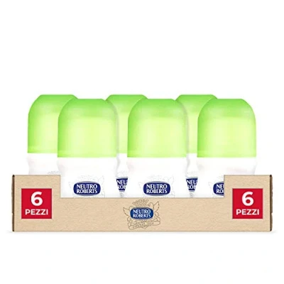 Abbildung von Neutro Roberts, Deodorant Roll On Frisch mit grünem Tee und Limette, kein Aluminiumsalz, keine Flecken, für Damen Herren, dermatologisch getestet Packung 6 Stück à 50 ml