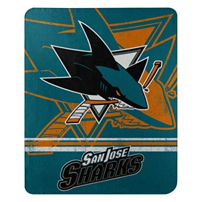 Abbildung von Northwest NHL San Jose Sharks Unisex Erwachsene Fleece Überwurfdecke, 127 x 152,4 cm, verblasst Nicht