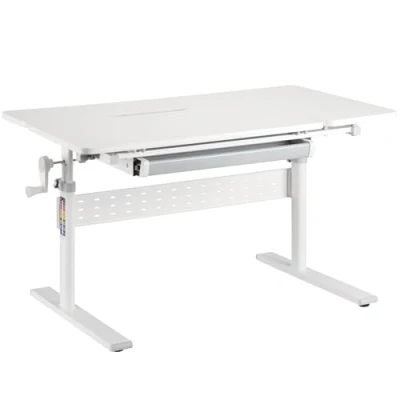 Abbildung von Toboli Kinderschreibtisch verstellbar 100 x 60 cm, mitwachsender Schreibtisch für Kinder neigungs /höhenverstellbar mit Schublade