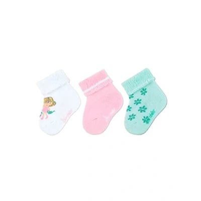 Abbildung von Sterntaler Baby Mädchen Socken Socke 3er Pack Baby, Babysöckchen aus Baumwolle mit Vollplüsch (Sohle) weiß, 14