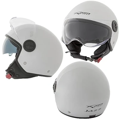 Abbildung von Jethelm Motorrad Kratzfest Sonnenblende Visier Roller ECE 22 06 Offen Weiss L