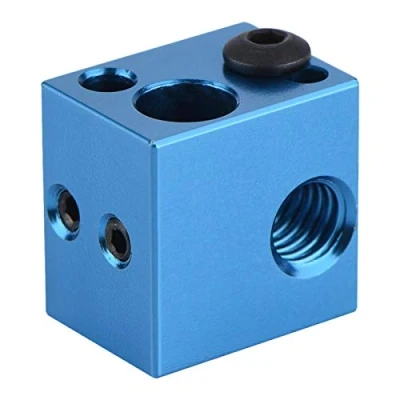 Abbildung von Richer R 3D Drucker Aluminium Heizblock, Hochwertig Heizblock Heizung Hot End,Heater Block Extruder Hotend für Makerbot Blau/Rot(Blue)
