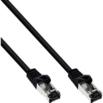 Abbildung von InLine 78802S Patchkabel, S/FTP (PiMf), Cat.8.1, 2000MHz, halogenfrei, Kupfer, schwarz, 2m