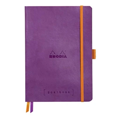 Abbildung von Rhodia 117579C Notizheft Goalbook (DIN A5, 14.8 x 21 cm, Dot, praktisch und trendige, mit weichem Deckel, 90g weißes Papier, 120 Blatt) 1 Stück, Violett